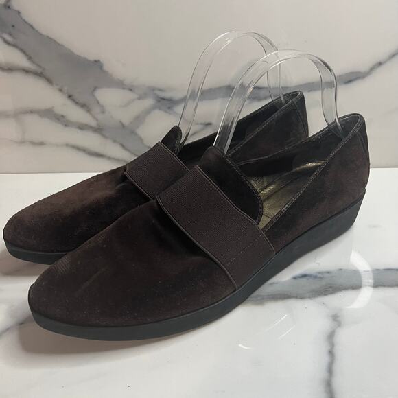 Stuart Weitzman | FLAW Women's Brown Suede Slip On Wedge Comfort Loafers Sz 11 - Picture 3 of 8